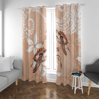 Happy Valentine's Day Polynesia Window Curtain SeaTurtle Couple Polynesian - Desert Sand Color LT14 With Grommets Desert Sand - Polynesian Pride