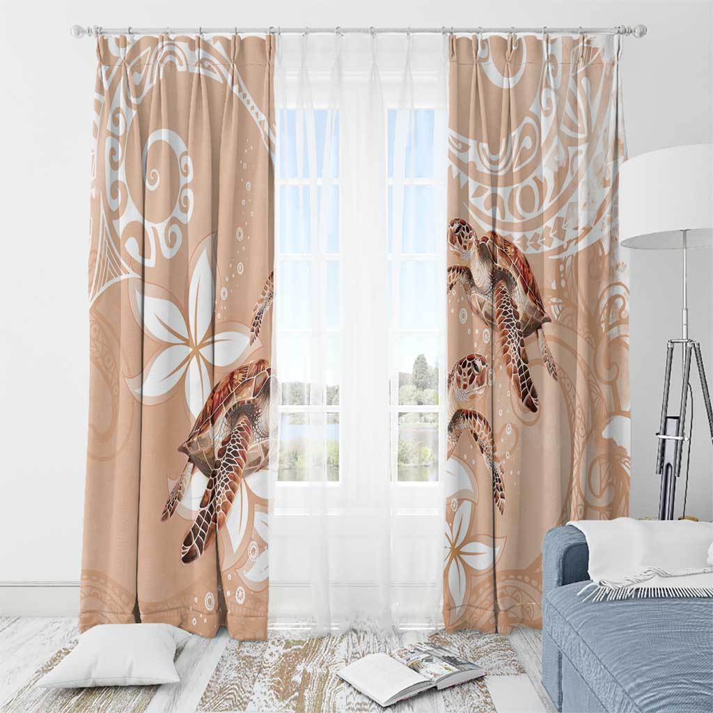 Happy Valentine's Day Polynesia Window Curtain SeaTurtle Couple Polynesian - Desert Sand Color LT14 - Polynesian Pride