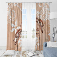 Happy Valentine's Day Polynesia Window Curtain SeaTurtle Couple Polynesian - Desert Sand Color LT14 - Polynesian Pride