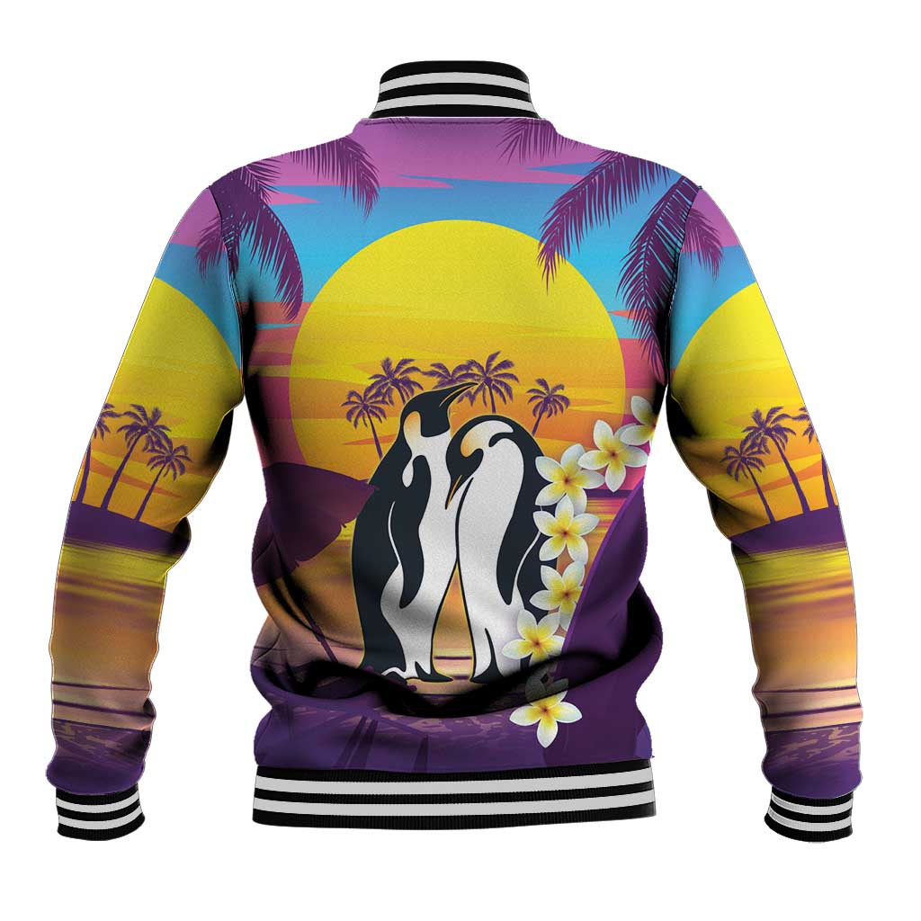 Hawaii Penguin Couple Baseball Jacket You Are My Valentine - Tropical Sunset Vibes LT14 - Polynesian Pride
