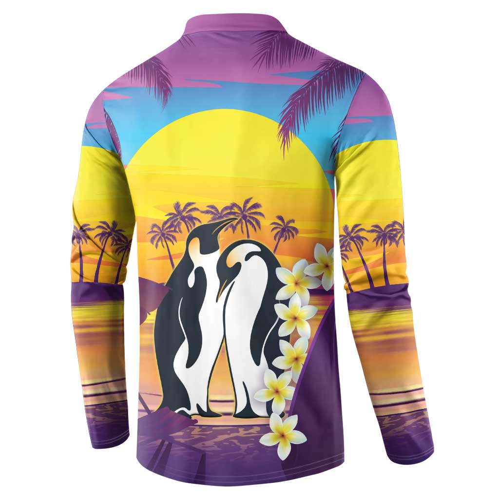 Hawaii Penguin Couple Button Sweatshirt You Are My Valentine - Tropical Sunset Vibes LT14 - Polynesian Pride