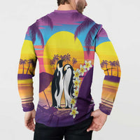 Hawaii Penguin Couple Button Sweatshirt You Are My Valentine - Tropical Sunset Vibes LT14 - Polynesian Pride