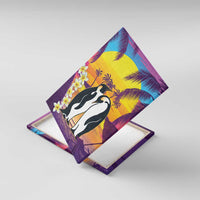 Hawaii Penguin Couple Canvas Wall Art You Are My Valentine - Tropical Sunset Vibes LT14 With Frame Purple - Polynesian Pride