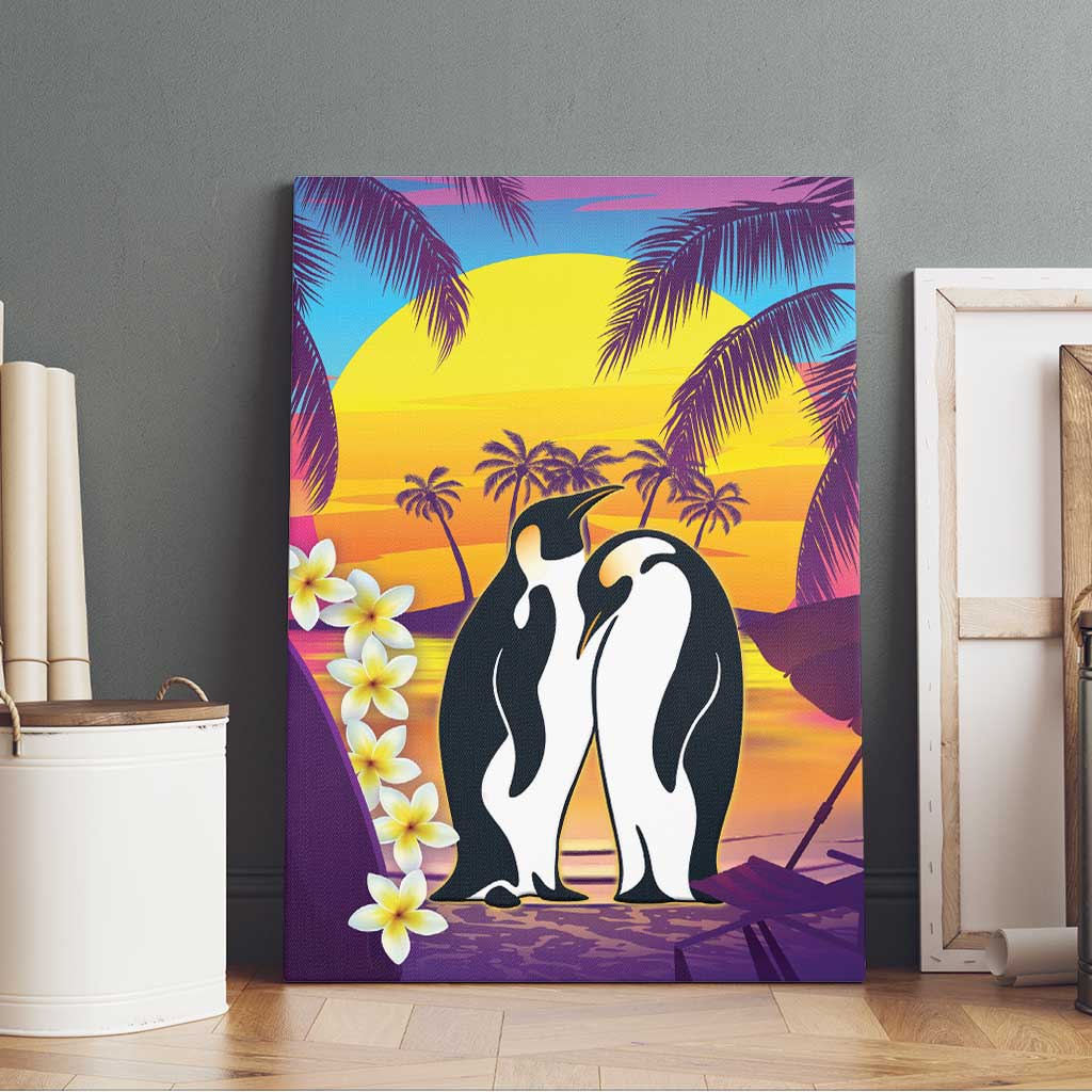 Hawaii Penguin Couple Canvas Wall Art You Are My Valentine - Tropical Sunset Vibes LT14 - Polynesian Pride