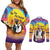 Hawaii Penguin Couple Couples Matching Off Shoulder Short Dress and Long Sleeve Button Shirt You Are My Valentine - Tropical Sunset Vibes