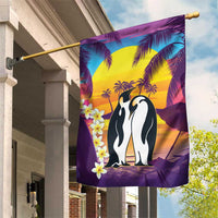 Hawaii Penguin Couple Garden Flag You Are My Valentine - Tropical Sunset Vibes LT14 House Flag Purple - Polynesian Pride