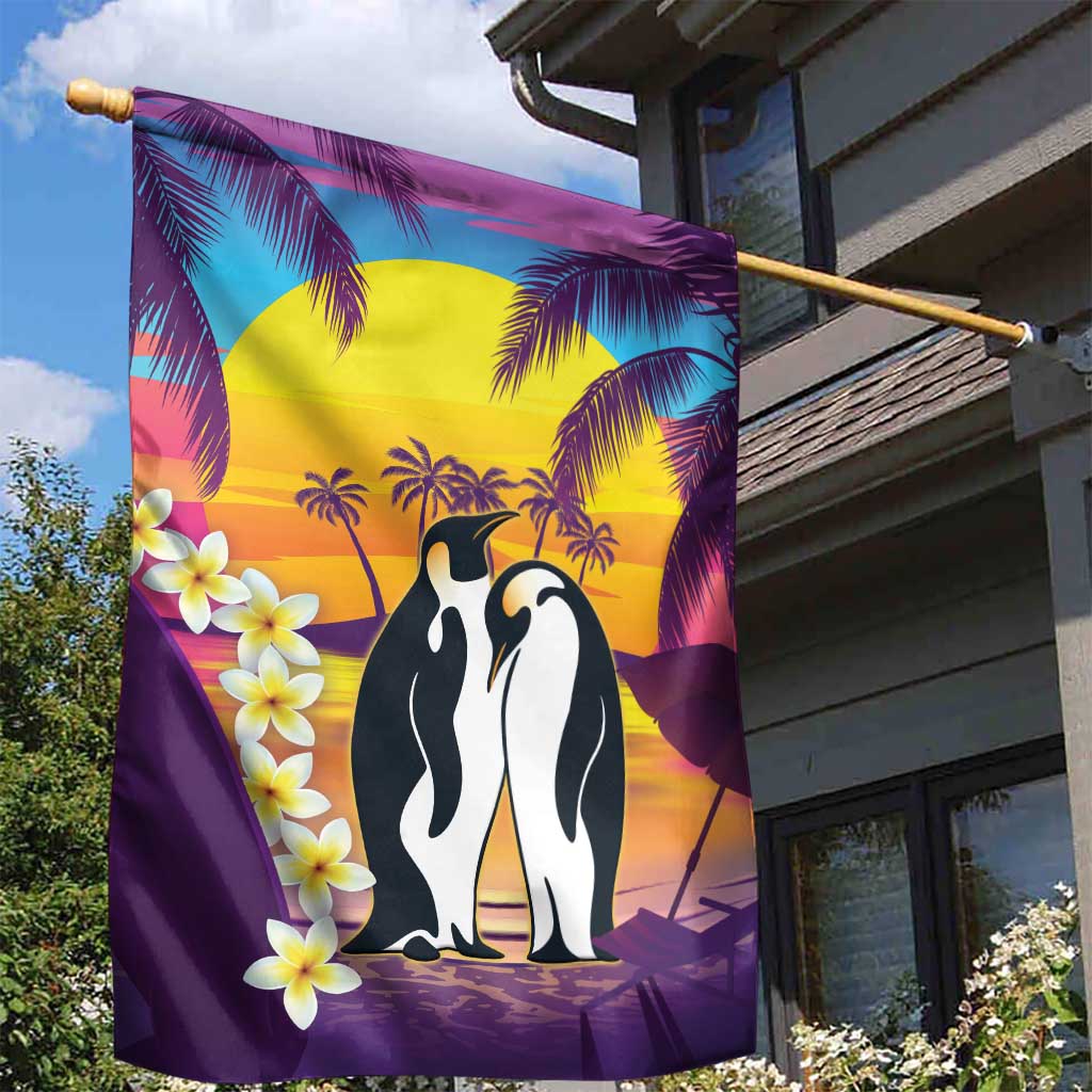 Hawaii Penguin Couple Garden Flag You Are My Valentine - Tropical Sunset Vibes LT14 - Polynesian Pride