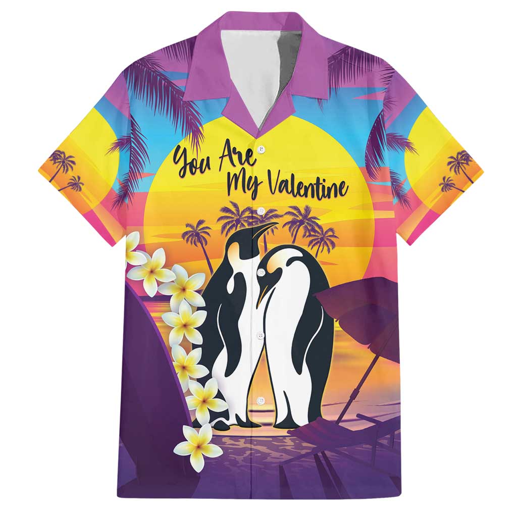 Hawaii Penguin Couple Hawaiian Shirt You Are My Valentine - Tropical Sunset Vibes LT14 Purple - Polynesian Pride