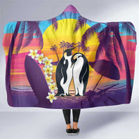 Hawaii Penguin Couple Hooded Blanket You Are My Valentine - Tropical Sunset Vibes LT14 One Size Purple - Polynesian Pride