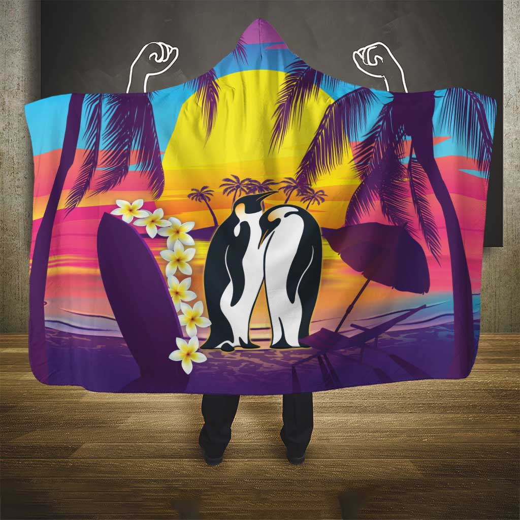 Hawaii Penguin Couple Hooded Blanket You Are My Valentine - Tropical Sunset Vibes LT14 - Polynesian Pride
