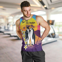Hawaii Penguin Couple Men Tank Top You Are My Valentine - Tropical Sunset Vibes LT14 Purple - Polynesian Pride