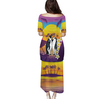 Hawaii Penguin Couple Puletasi You Are My Valentine - Tropical Sunset Vibes LT14 - Polynesian Pride