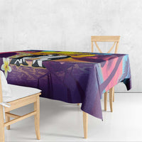 Hawaii Penguin Couple Tablecloth You Are My Valentine - Tropical Sunset Vibes LT14 - Polynesian Pride