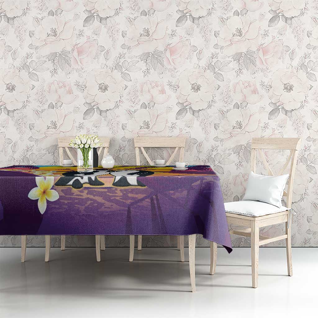 Hawaii Penguin Couple Tablecloth You Are My Valentine - Tropical Sunset Vibes LT14 - Polynesian Pride