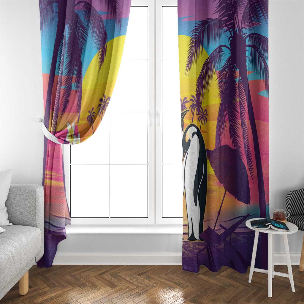 Hawaii Penguin Couple Window Curtain You Are My Valentine - Tropical Sunset Vibes LT14 - Polynesian Pride
