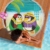 Hawaii Penguin Couple Beach Blanket Hawaiian Kakau - Tropical Summer Vibes LT14 - Polynesian Pride