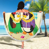 Hawaii Penguin Couple Beach Blanket Hawaiian Kakau - Tropical Summer Vibes LT14 - Polynesian Pride