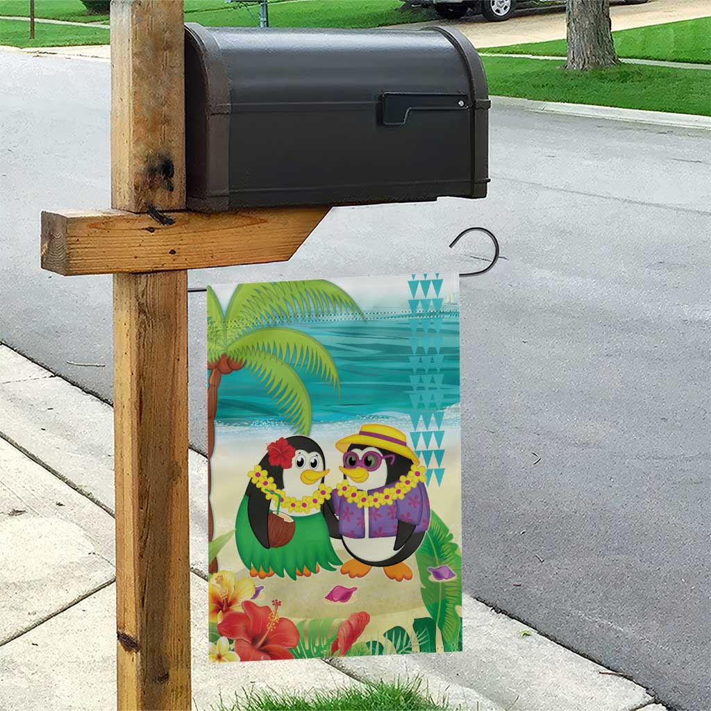 Hawaii Penguin Couple Garden Flag Hawaiian Kakau - Tropical Summer Vibes LT14 - Polynesian Pride