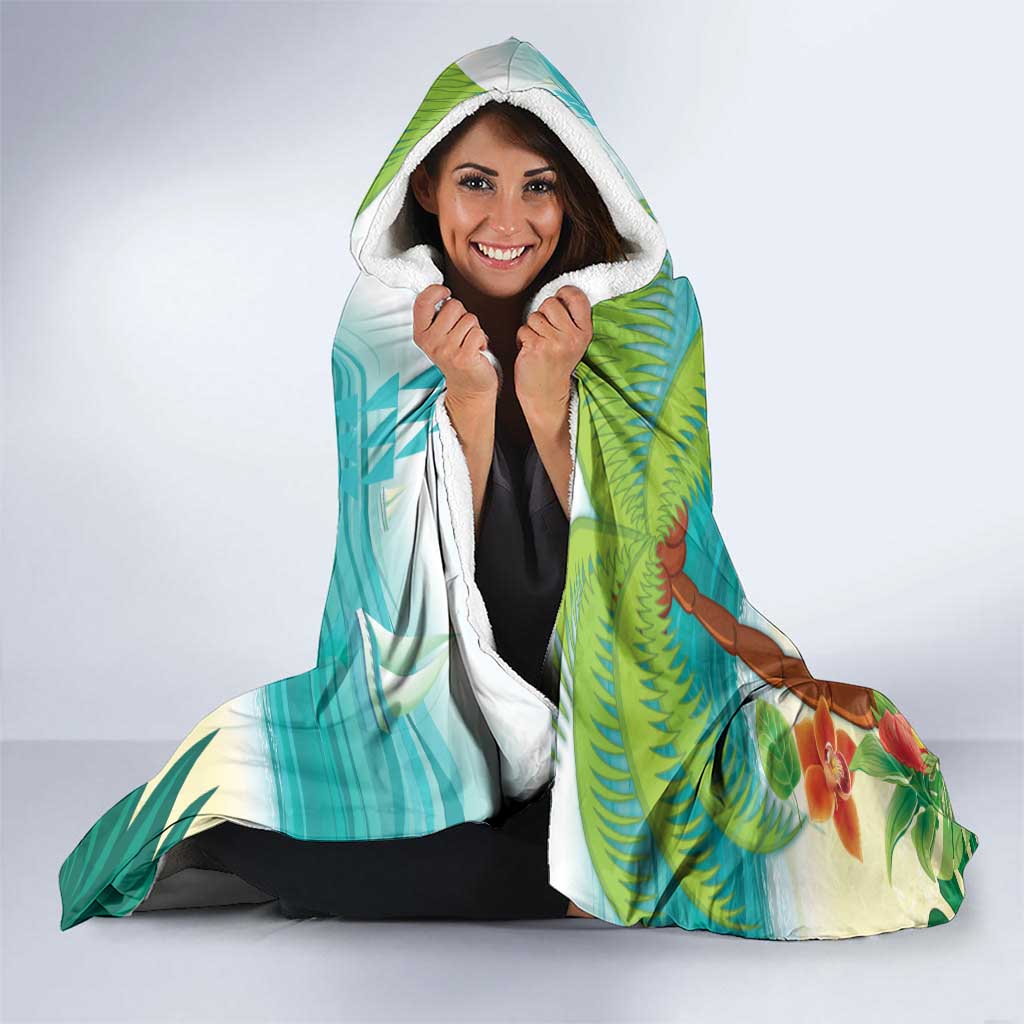 Hawaii Penguin Couple Hooded Blanket Hawaiian Kakau - Tropical Summer Vibes LT14 - Polynesian Pride