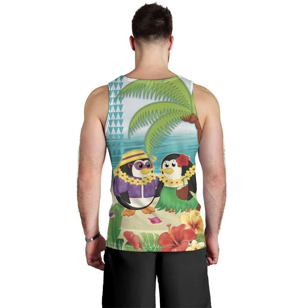 Hawaii Penguin Couple Men Tank Top Hawaiian Kakau - Tropical Summer Vibes LT14 - Polynesian Pride
