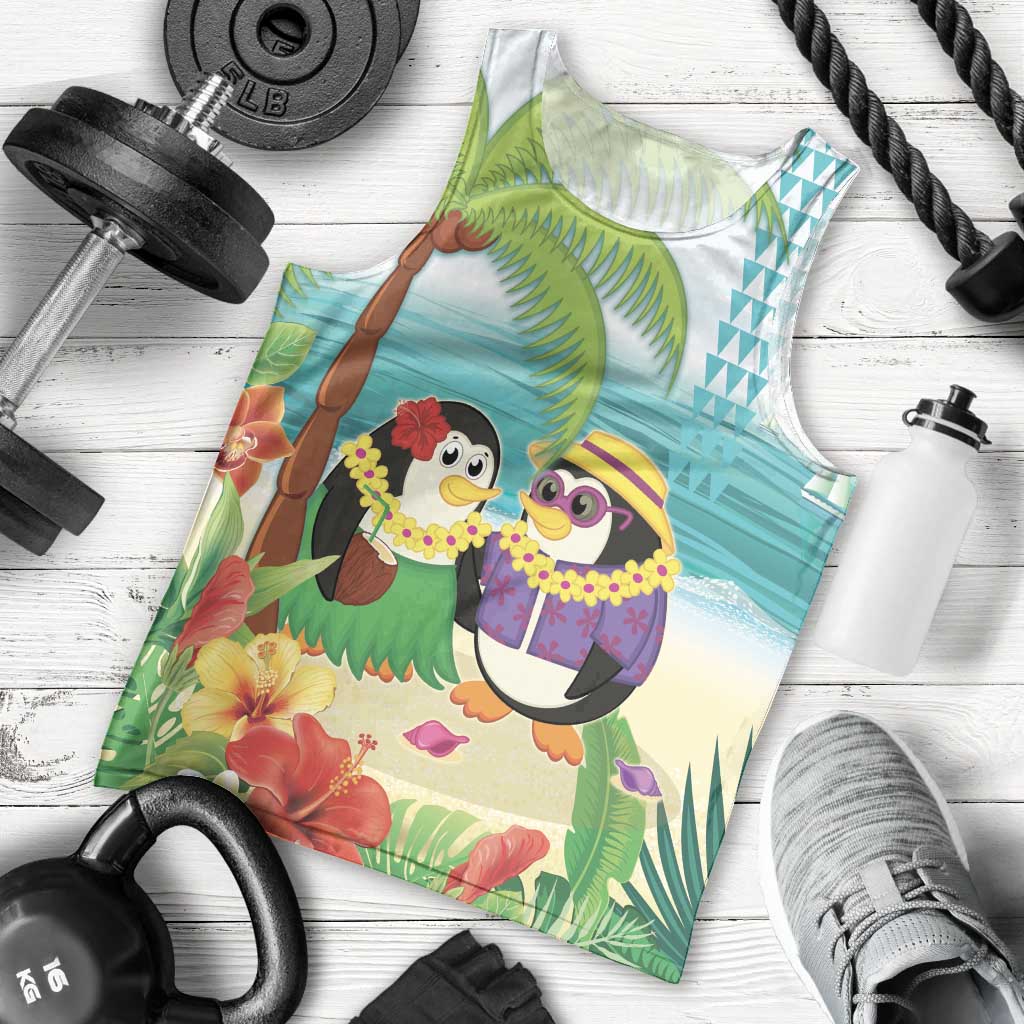 Hawaii Penguin Couple Men Tank Top Hawaiian Kakau - Tropical Summer Vibes LT14 - Polynesian Pride
