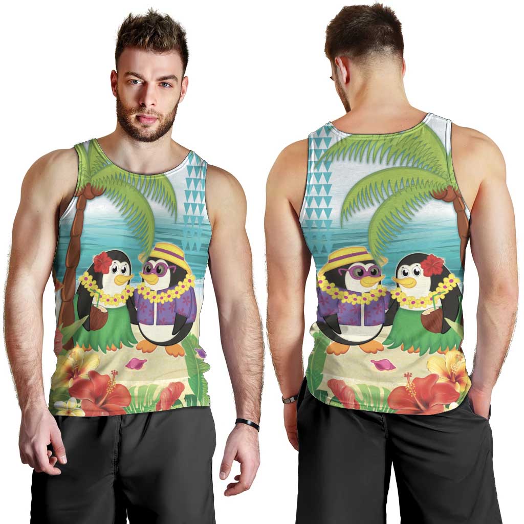 Hawaii Penguin Couple Men Tank Top Hawaiian Kakau - Tropical Summer Vibes LT14 - Polynesian Pride
