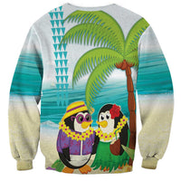 Hawaii Penguin Couple Sweatshirt Hawaiian Kakau - Tropical Summer Vibes LT14 - Polynesian Pride