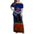 New Zealand ANZAC Day Family Matching Off Shoulder Maxi Dress and Hawaiian Shirt 25 April Last Post Camouflage With Poppies LT14 Mom's Dress Blue - Polynesian Pride