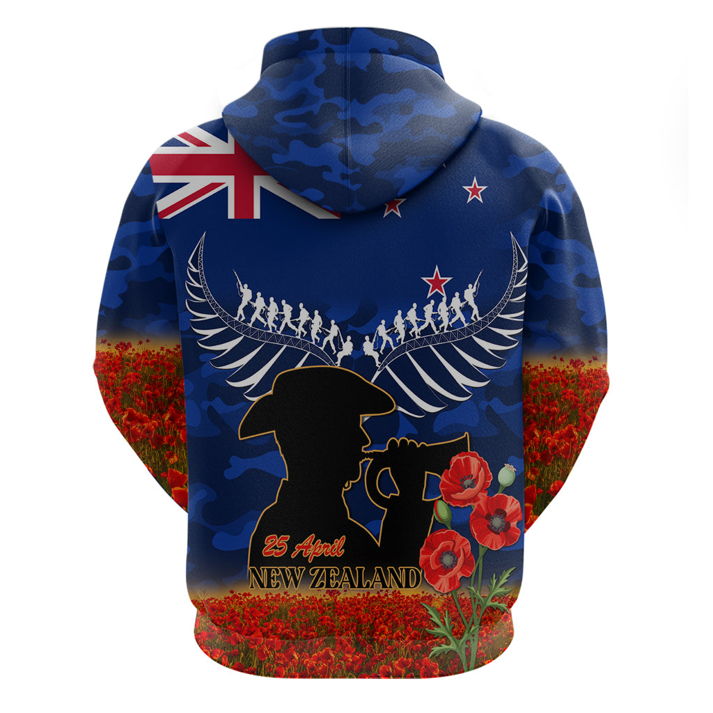 New Zealand ANZAC Day Hoodie 25 April Last Post Camouflage With Poppies LT14 - Polynesian Pride