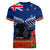 New Zealand ANZAC Day Women V Neck T Shirt 25 April Last Post Camouflage With Poppies LT14 - Polynesian Pride