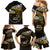 New Zealand Matariki Family Matching Mermaid Dress and Hawaiian Shirt Maori New Year Silver Fern And Lizard - Gold