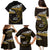 New Zealand Matariki Family Matching Puletasi and Hawaiian Shirt Maori New Year Silver Fern And Lizard - Gold