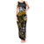 New Zealand Matariki Tank Maxi Dress Maori New Year Silver Fern And Lizard - Gold