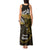 New Zealand Matariki Tank Maxi Dress Maori New Year Silver Fern And Lizard - Gold