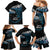 New Zealand Matariki Family Matching Mermaid Dress and Hawaiian Shirt Maori New Year Silver Fern And Lizard - Turquosie