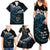 New Zealand Matariki Family Matching Summer Maxi Dress and Hawaiian Shirt Maori New Year Silver Fern And Lizard - Turquosie