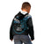 New Zealand Matariki Kid Hoodie Maori New Year Silver Fern And Lizard - Turquosie