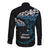 New Zealand Matariki Long Sleeve Button Shirt Maori New Year Silver Fern And Lizard - Turquosie