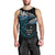 New Zealand Matariki Men Tank Top Maori New Year Silver Fern And Lizard - Turquosie