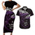 New Zealand Matariki Couples Matching Short Sleeve Bodycon Dress and Hawaiian Shirt Maori New Year Silver Fern And Lizard - Purple