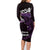 New Zealand Matariki Family Matching Long Sleeve Bodycon Dress and Hawaiian Shirt Maori New Year Silver Fern And Lizard - Purple