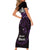 New Zealand Matariki Family Matching Short Sleeve Bodycon Dress and Hawaiian Shirt Maori New Year Silver Fern And Lizard - Purple