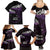 New Zealand Matariki Family Matching Summer Maxi Dress and Hawaiian Shirt Maori New Year Silver Fern And Lizard - Purple