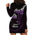 New Zealand Matariki Hoodie Dress Maori New Year Silver Fern And Lizard - Purple