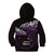 New Zealand Matariki Kid Hoodie Maori New Year Silver Fern And Lizard - Purple