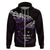 New Zealand Matariki Zip Hoodie Maori New Year Silver Fern And Lizard - Purple