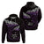 New Zealand Matariki Zip Hoodie Maori New Year Silver Fern And Lizard - Purple