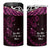 New Zealand Matariki 4 in 1 Can Cooler Tumbler Maori New Year Silver Fern And Lizard - Pink