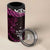 New Zealand Matariki 4 in 1 Can Cooler Tumbler Maori New Year Silver Fern And Lizard - Pink