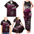 New Zealand Matariki Family Matching Tank Maxi Dress and Hawaiian Shirt Maori New Year Silver Fern And Lizard - Pink